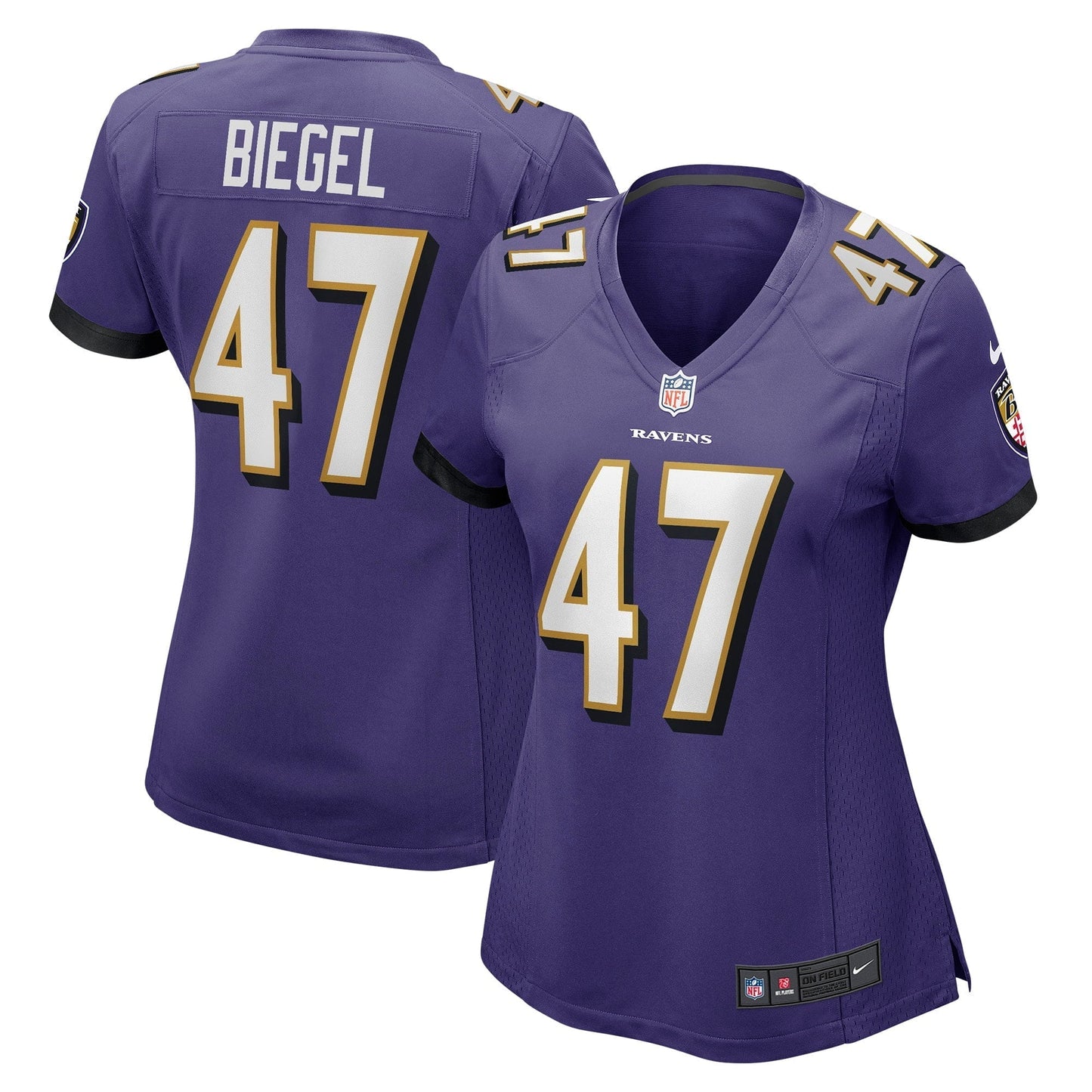 Women's Nike Vince Biegel Purple Baltimore Ravens Player Game Jersey